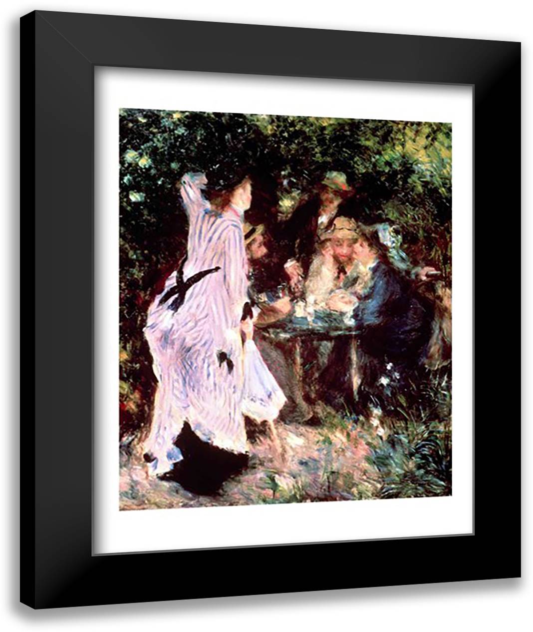Under the Trees of the Moulin de la Galette, 1875 22x28 Black Modern Wood Framed Art Print Poster by Renoir, Pierre-Auguste