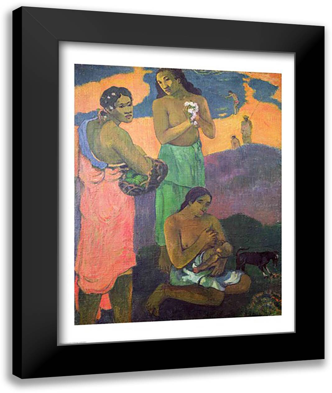 Maternity, 1899 22x28 Black Modern Wood Framed Art Print Poster by Gauguin, Paul