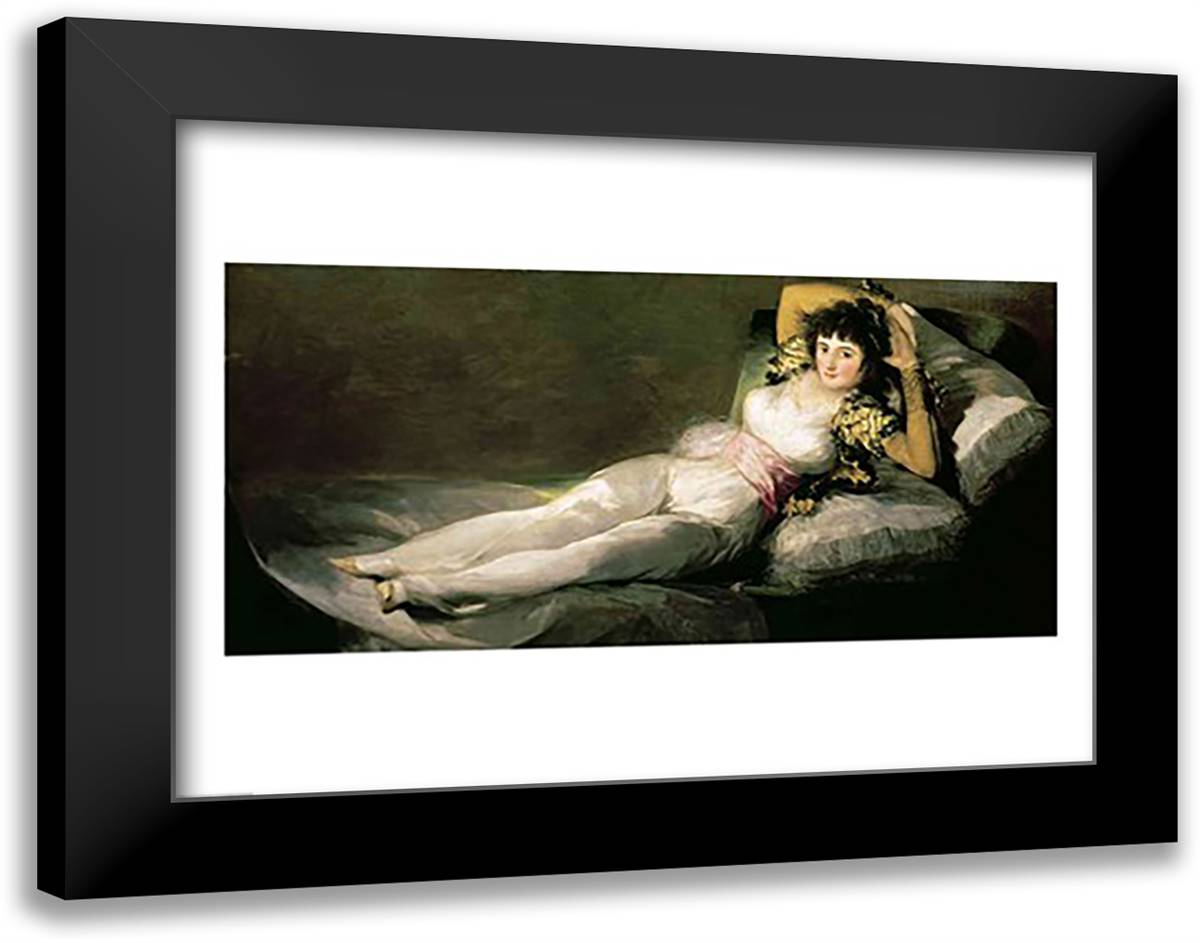 The Clothed Maja, c.1800 28x22 Black Modern Wood Framed Art Print Poster by Goya, Francisco De