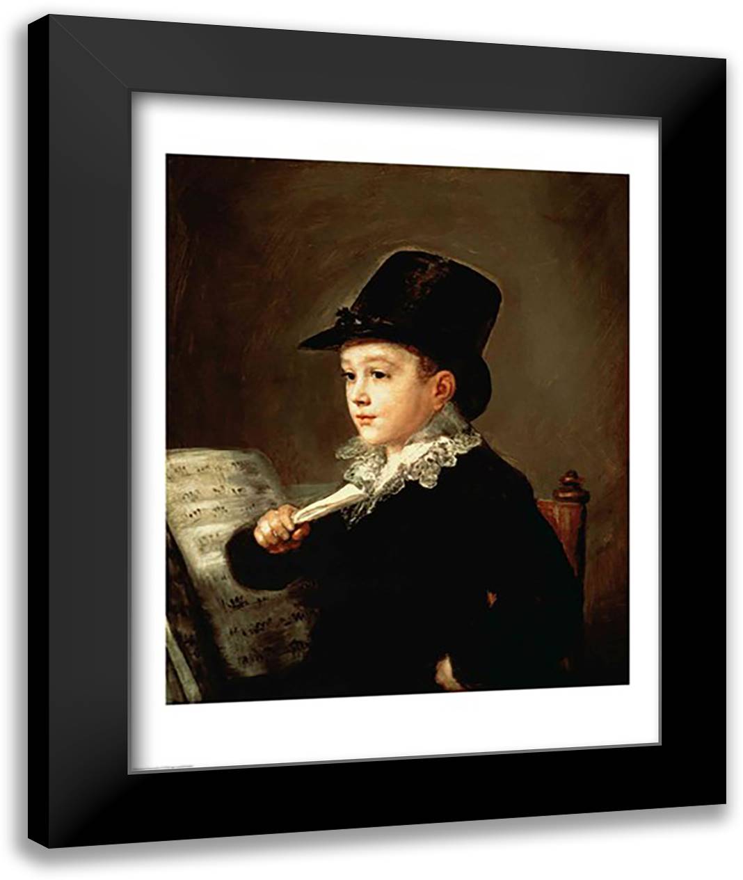 Portrait of Marianito Goya, Grandson of the Artist, c.1815 22x28 Black Modern Wood Framed Art Print Poster by Goya, Francisco De