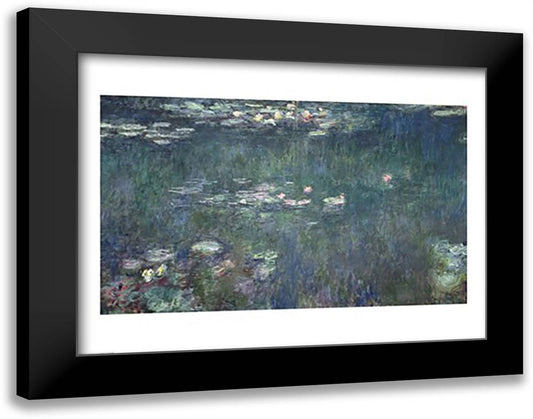 Waterlilies: Green Reflections, 1914-18 28x22 Black Modern Wood Framed Art Print Poster by Monet, Claude