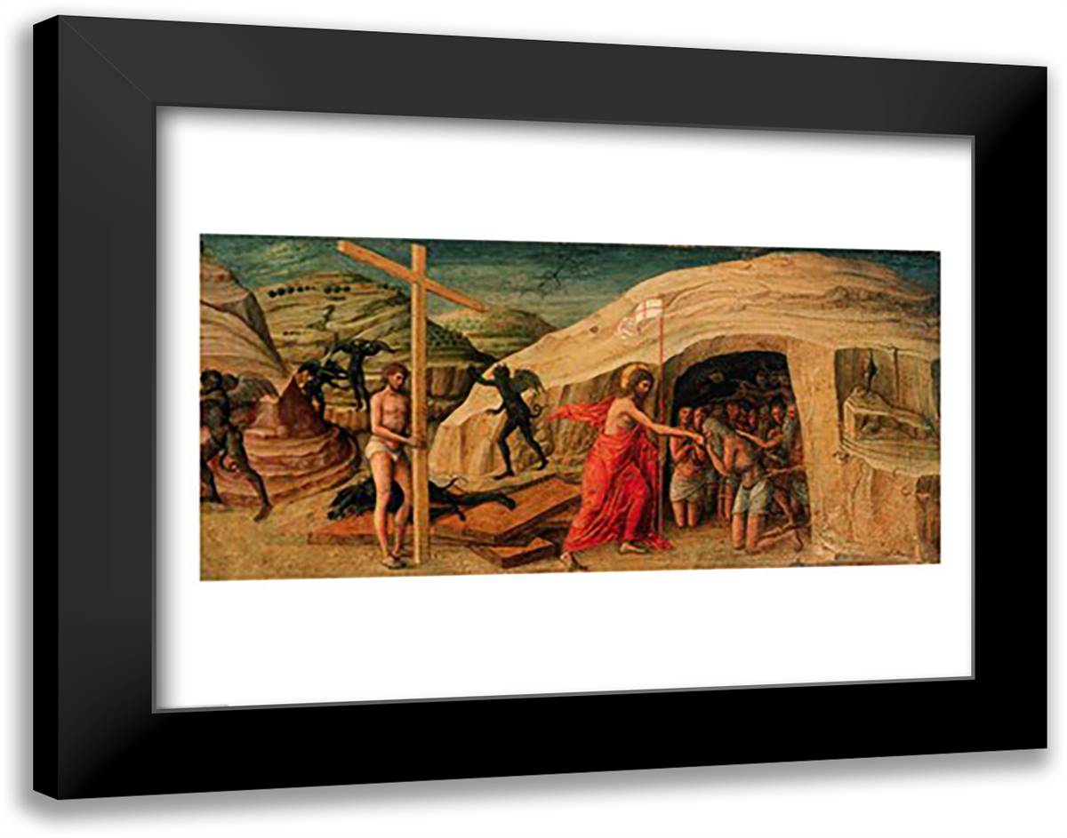 Christ's Descent into Limbo 28x22 Black Modern Wood Framed Art Print Poster by Bellini, Giovanni