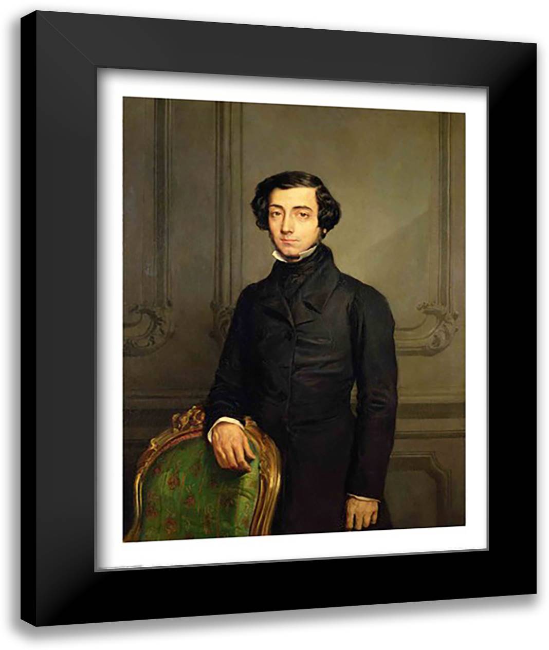 Charles-Alexis-Henri Clerel de Tocqueville 22x28 Black Modern Wood Framed Art Print Poster by Chasseriau, Theodore