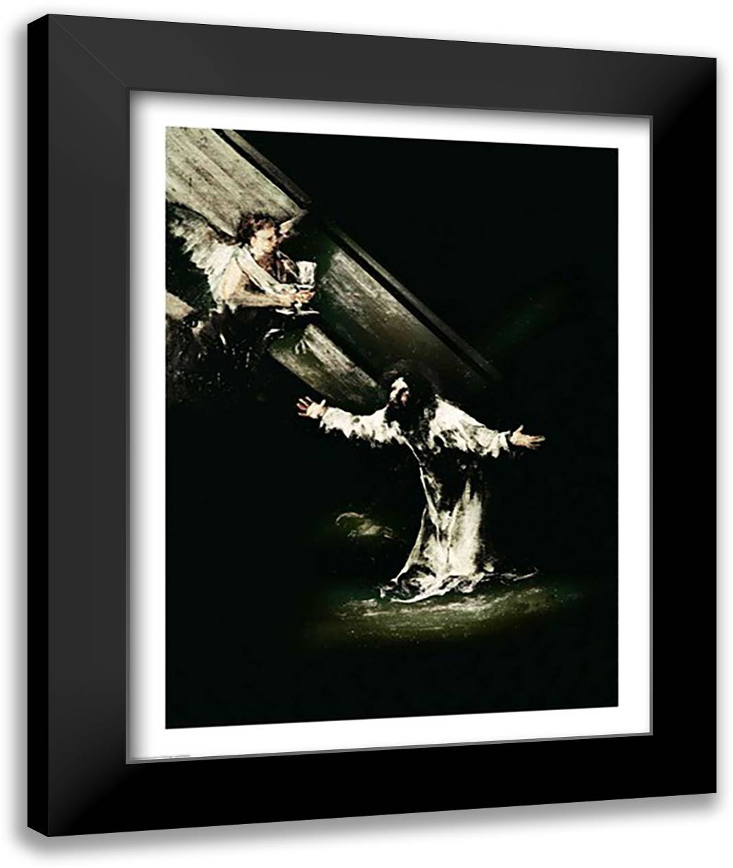 Christ on the Mount of Olives, 1819 22x28 Black Modern Wood Framed Art Print Poster by Goya, Francisco De