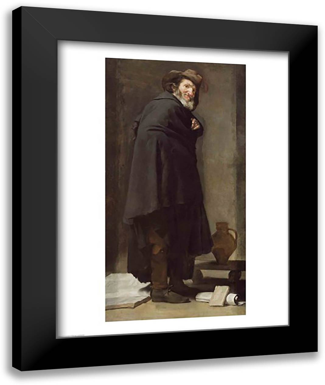 Menippus, 1640 22x28 Black Modern Wood Framed Art Print Poster by Velazquez, Diego