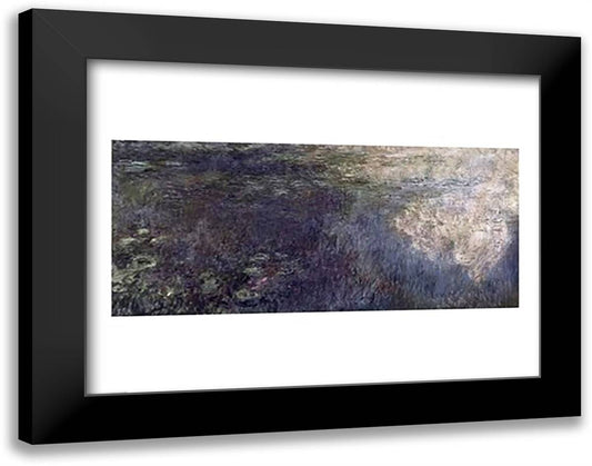 Waterlilies - The Clouds (left section), 1914-18 28x22 Black Modern Wood Framed Art Print Poster by Monet, Claude