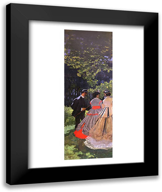 Dejeuner sur L'Herbe, Chailly, 1865-66 22x28 Black Modern Wood Framed Art Print Poster by Monet, Claude