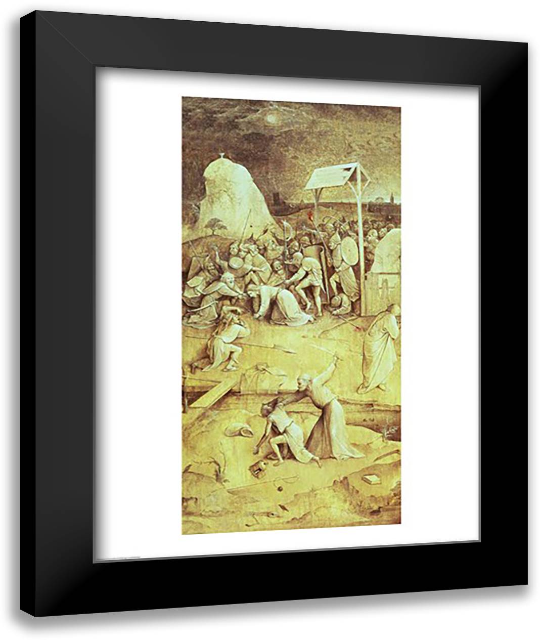 Christ on the Road to Calvary, from the Temptation of St. Anthony triptych 22x28 Black Modern Wood Framed Art Print Poster by Bosch, Hieronymus
