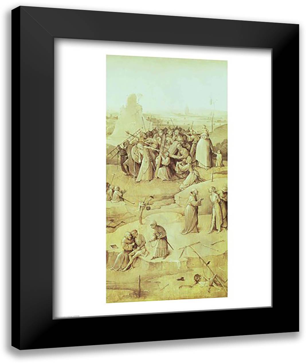 Christ on the Road to Calvary, from the Temptation of St. Anthony triptych 22x28 Black Modern Wood Framed Art Print Poster by Bosch, Hieronymus