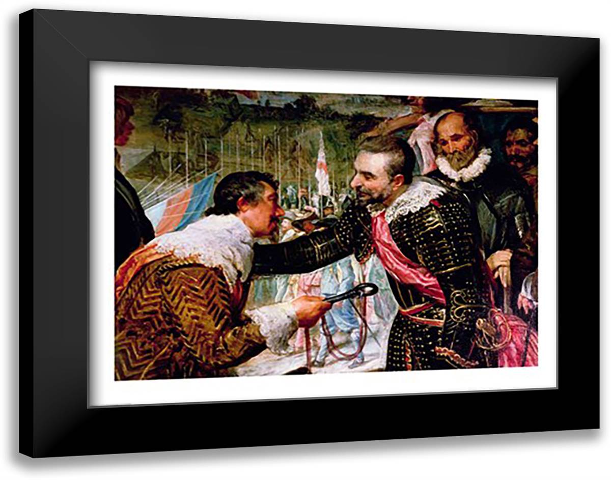 The Surrender of Breda 28x22 Black Modern Wood Framed Art Print Poster by Velazquez, Diego