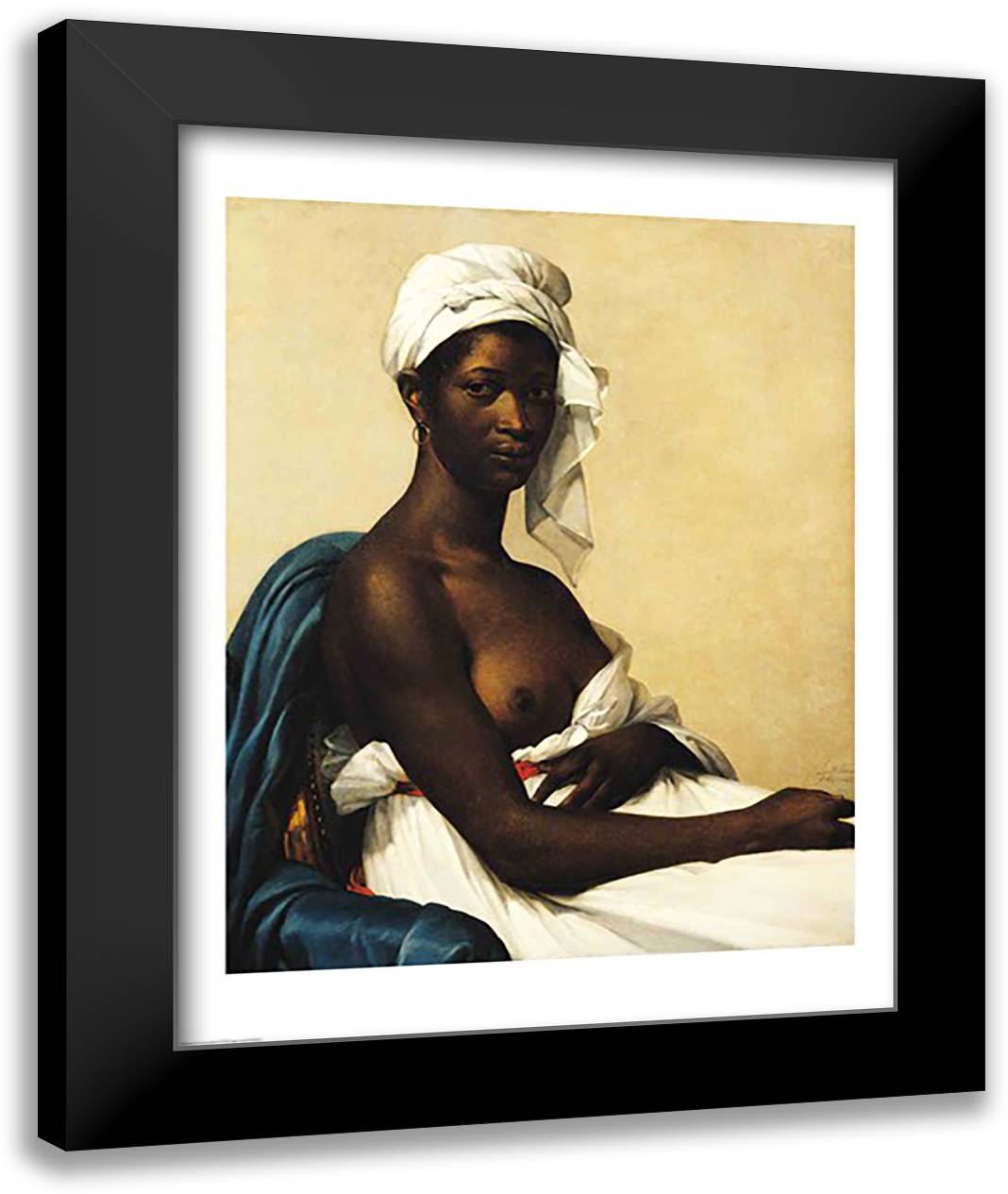 Portrait of a Negress 22x28 Black Modern Wood Framed Art Print Poster by Benoist, P.H.
