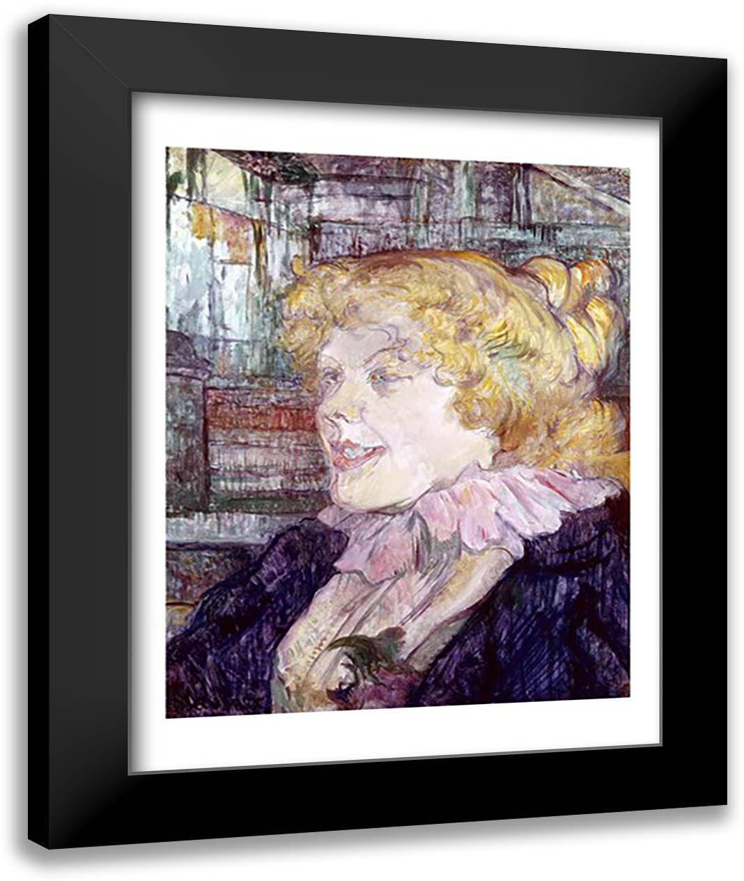 The English Girl from 'The Star' at Le Havre, 1899 22x28 Black Modern Wood Framed Art Print Poster by Toulouse-Lautrec, Henri de