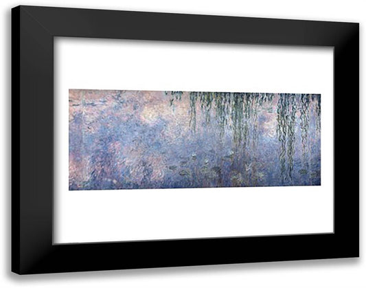Waterlilies: Morning with Weeping Willows, detail of central section, 1914-18 28x22 Black Modern Wood Framed Art Print Poster by Monet, Claude