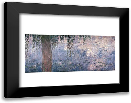 Waterlilies: Morning with Weeping Willows, 1914-18 (right section) 28x22 Black Modern Wood Framed Art Print Poster by Monet, Claude