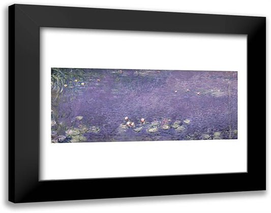 Waterlilies: Morning, 1914-18 (centre left section) 28x22 Black Modern Wood Framed Art Print Poster by Monet, Claude