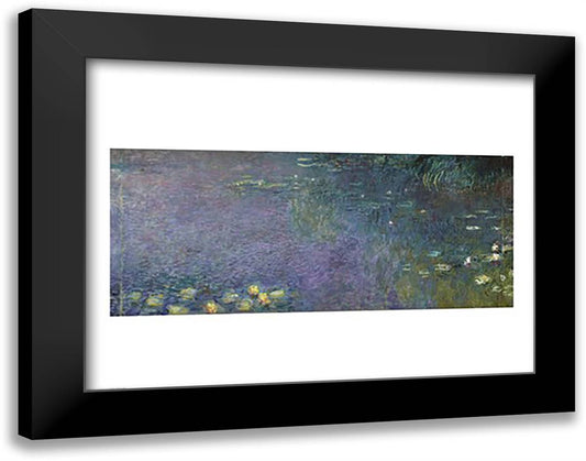 Waterlilies: Morning, 1914-18 (centre right section) 28x22 Black Modern Wood Framed Art Print Poster by Monet, Claude