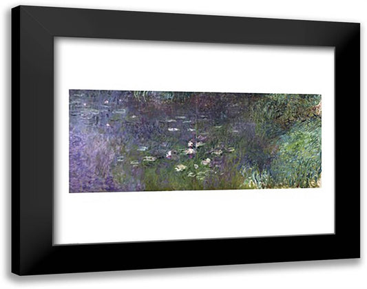 Waterlilies: Morning, 1914-18 (right section) 28x22 Black Modern Wood Framed Art Print Poster by Monet, Claude