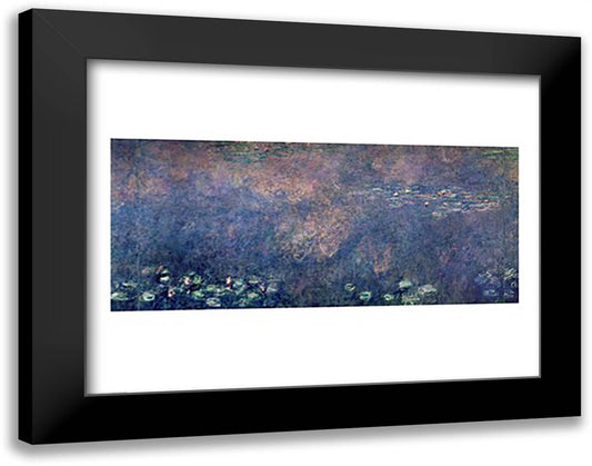 Waterlilies: Two Weeping Willows, centre left section, 1914-18 28x22 Black Modern Wood Framed Art Print Poster by Monet, Claude