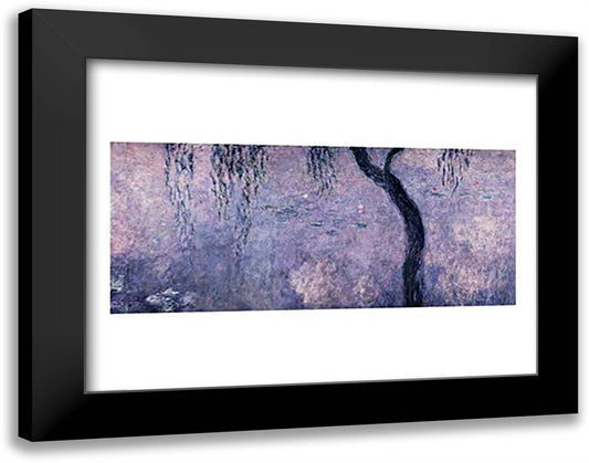 Waterlilies: Two Weeping Willows, right section, 1914-18 28x22 Black Modern Wood Framed Art Print Poster by Monet, Claude