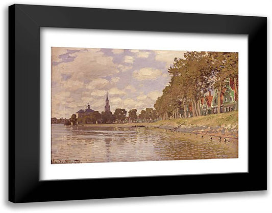 Zaandam (Holland) 1871 28x22 Black Modern Wood Framed Art Print Poster by Monet, Claude