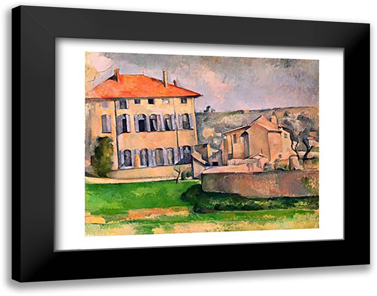 Jas de Bouffan 28x22 Black Modern Wood Framed Art Print Poster by Cezanne, Paul
