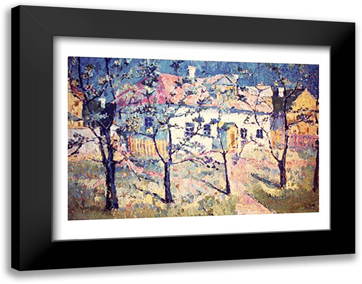 Spring, 1904 28x22 Black Modern Wood Framed Art Print Poster by Malevich, Kazimir