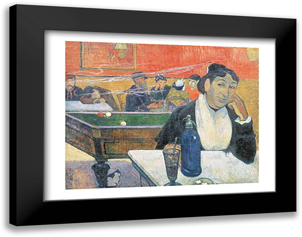 Cafe at Arles, 1888 28x22 Black Modern Wood Framed Art Print Poster by Gauguin, Paul