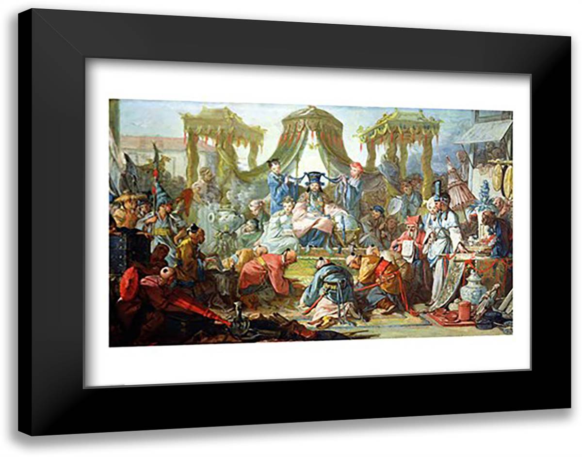 The Chinese Marriage 28x22 Black Modern Wood Framed Art Print Poster by Boucher, Francois
