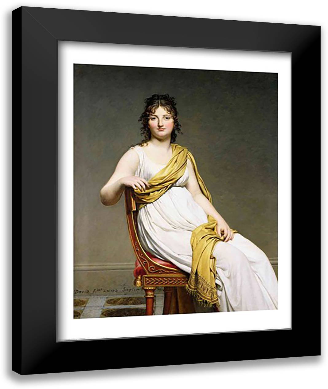 Portrait of Madame Raymond de Verninac 22x28 Black Modern Wood Framed Art Print Poster by David, Jacques-Louis