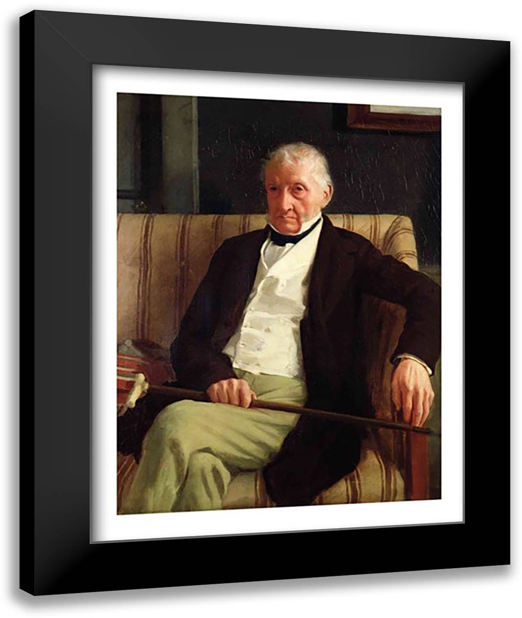 Portrait of Hilaire Degas 22x28 Black Modern Wood Framed Art Print Poster by Degas, Edgar