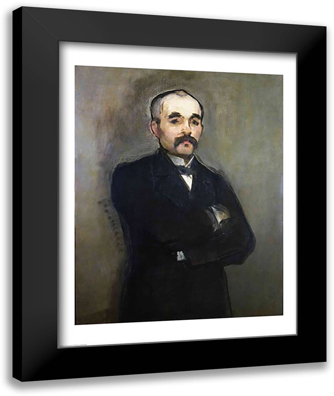 Portrait of Georges Clemenceau 22x28 Black Modern Wood Framed Art Print Poster by Manet, Edouard
