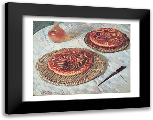 Fruit Tarts, 1882 28x22 Black Modern Wood Framed Art Print Poster by Monet, Claude