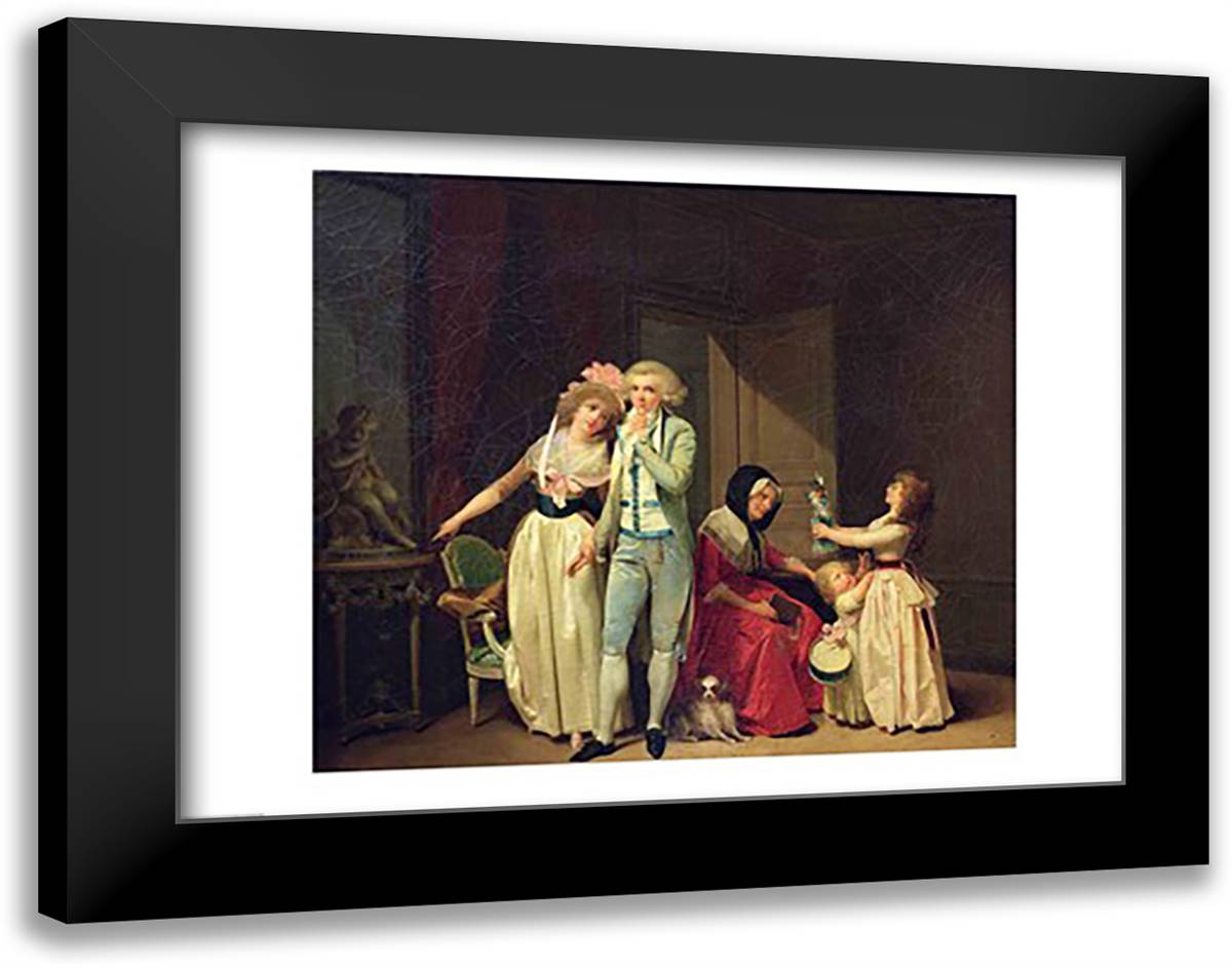 Those who Inspire Love Extinguish It 28x22 Black Modern Wood Framed Art Print Poster by Boilly, Louis-Leopold