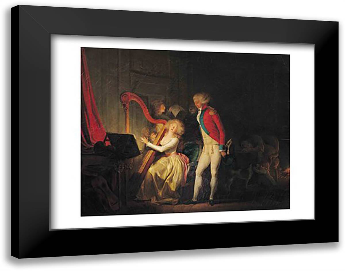 The Improvised Concert 28x22 Black Modern Wood Framed Art Print Poster by Boilly, Louis-Leopold
