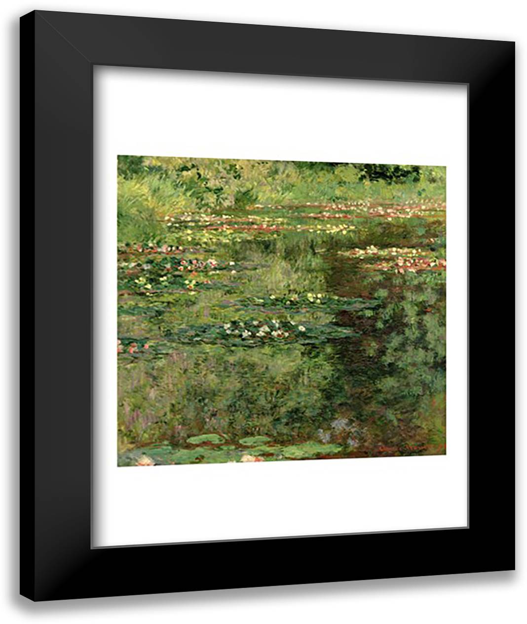 The Waterlily Pond, 1904 22x28 Black Modern Wood Framed Art Print Poster by Monet, Claude