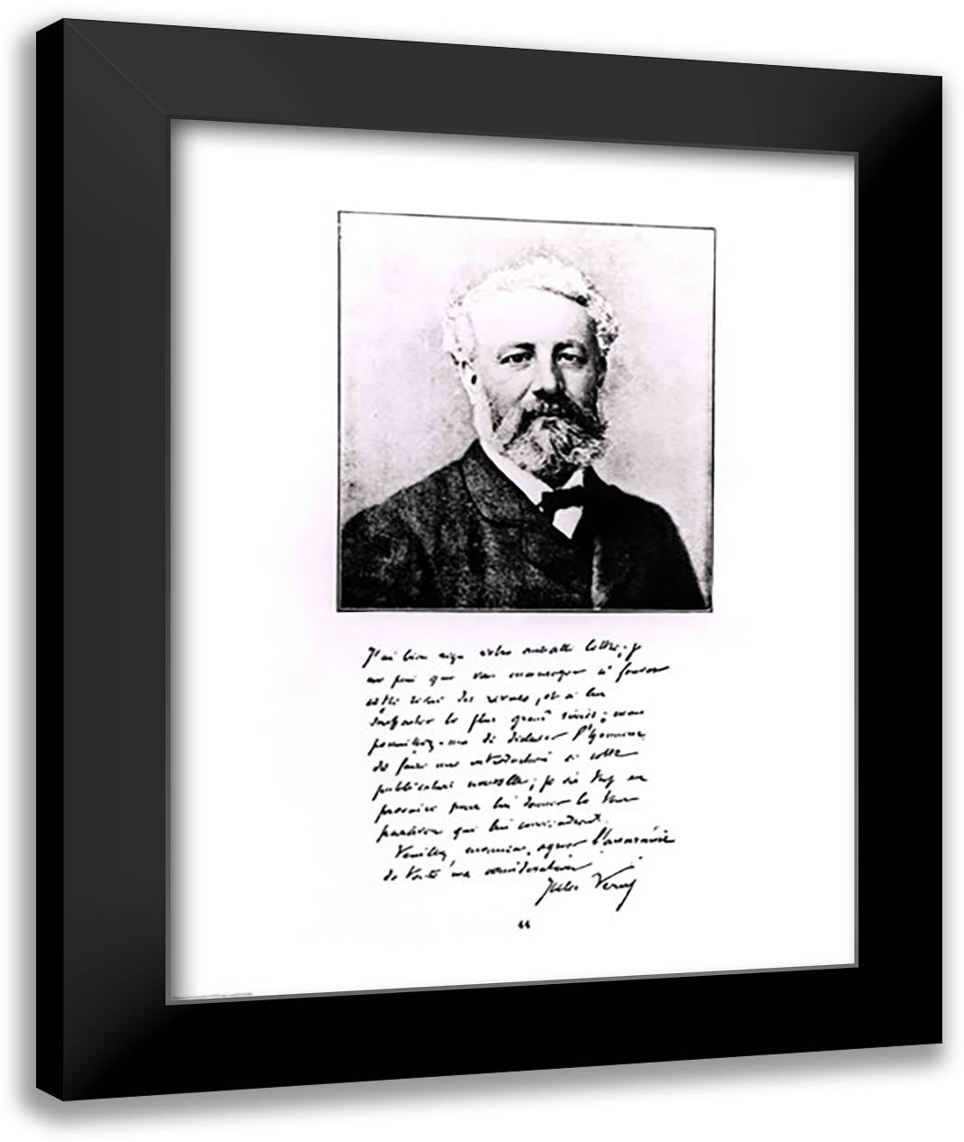Portrait of Jules Verne 22x28 Black Modern Wood Framed Art Print Poster by Currier, Nathaniel
