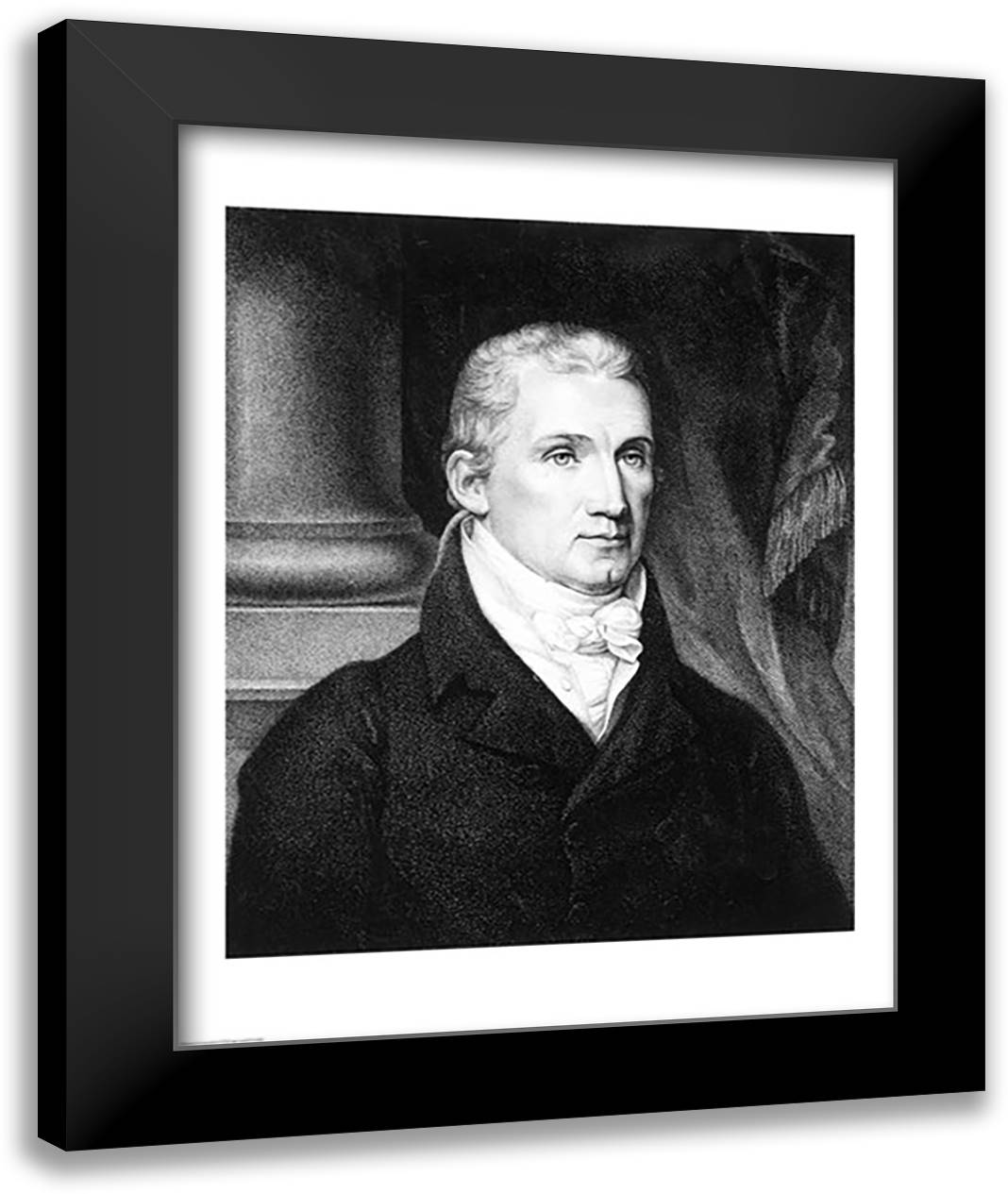 James Monroe 22x28 Black Modern Wood Framed Art Print Poster