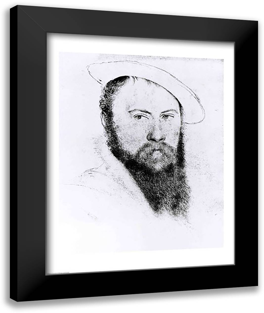 Portrait of Sir Thomas Wyatt the Younger 22x28 Black Modern Wood Framed Art Print Poster by Holbein, Hans