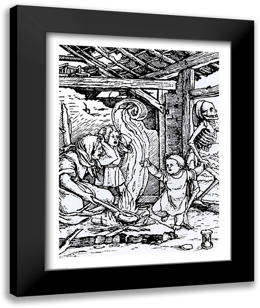Death Taking a Child 22x28 Black Modern Wood Framed Art Print Poster by Holbein, Hans