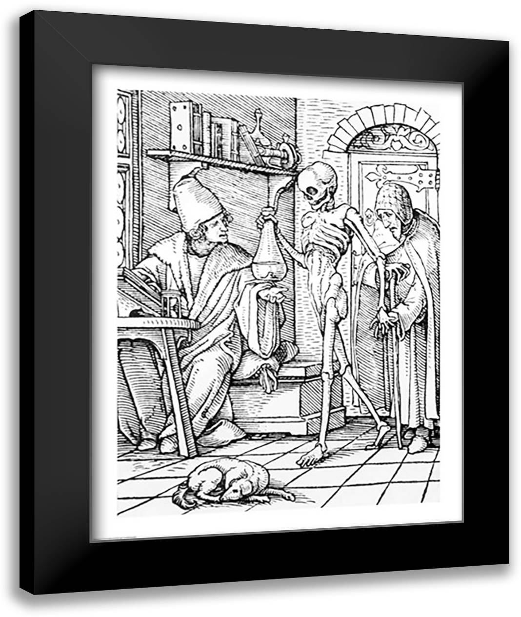 Death and the Physician 22x28 Black Modern Wood Framed Art Print Poster by Holbein, Hans