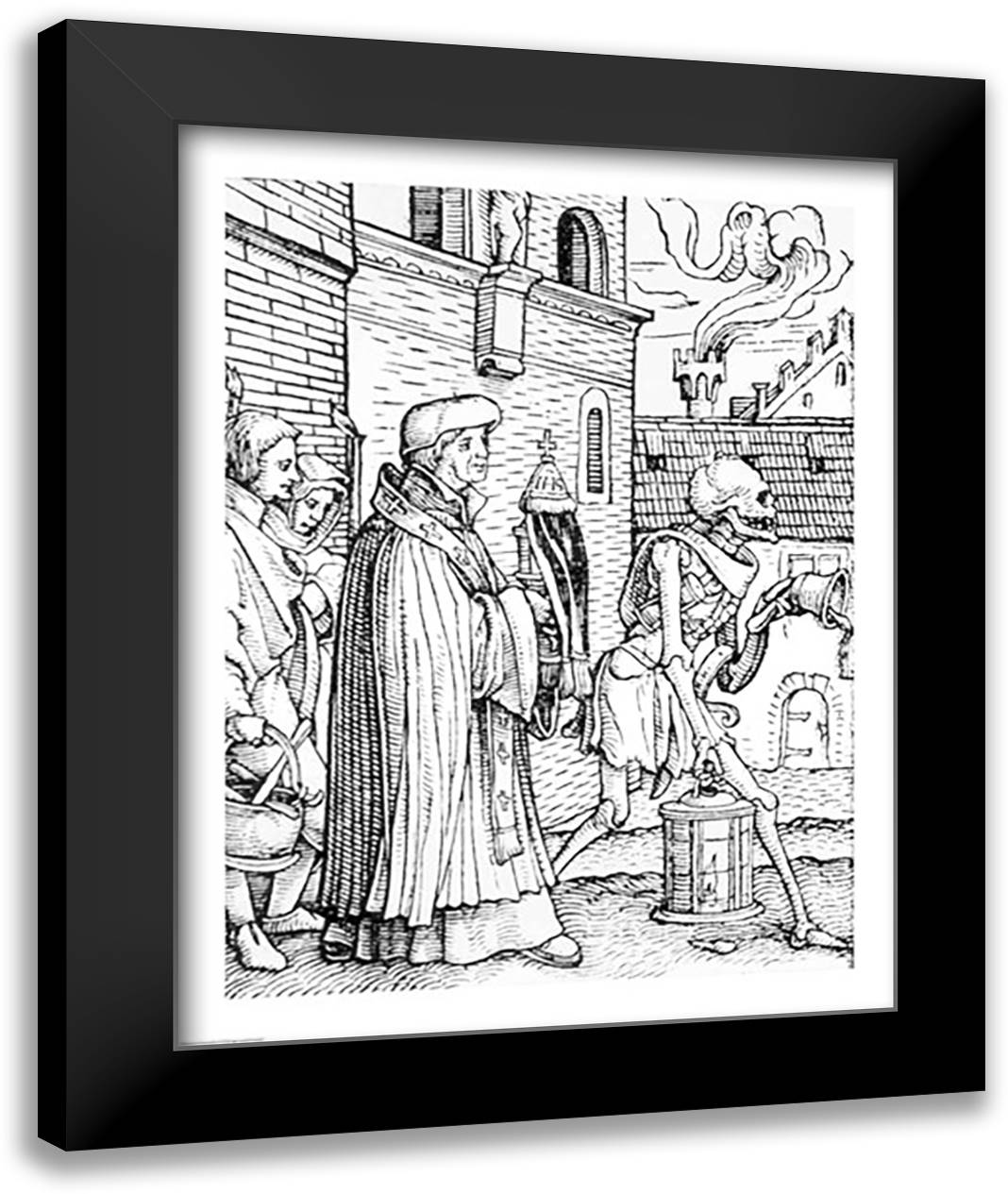 Death and the Parish Priest 22x28 Black Modern Wood Framed Art Print Poster by Holbein, Hans