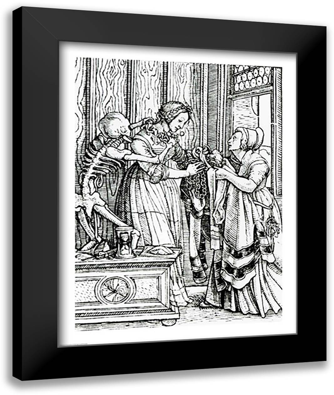 Death and the Mistress 22x28 Black Modern Wood Framed Art Print Poster by Holbein, Hans