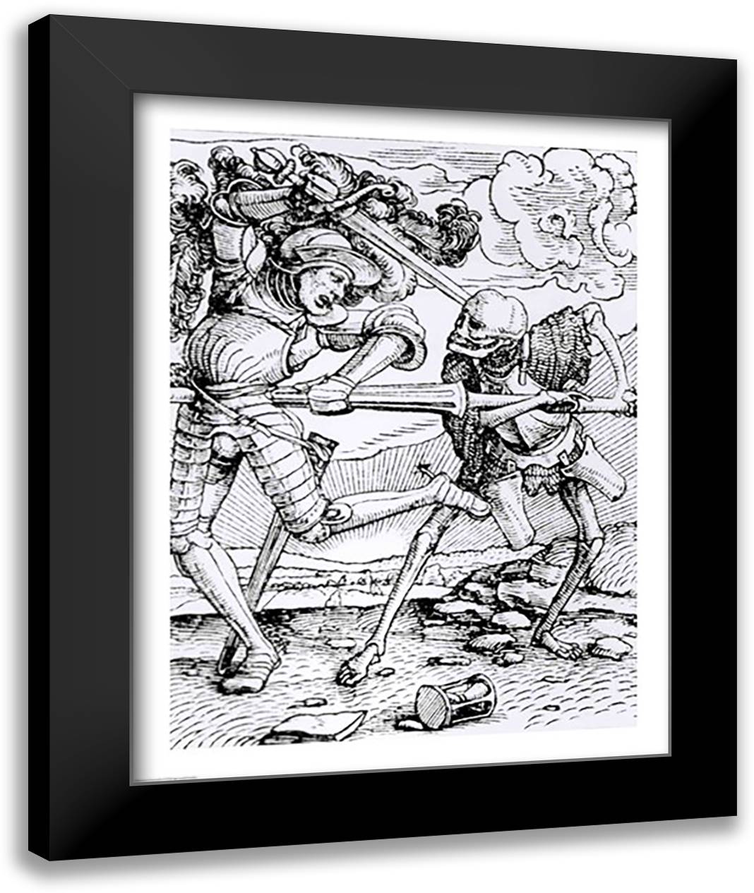 Death and the Knight 22x28 Black Modern Wood Framed Art Print Poster by Holbein, Hans