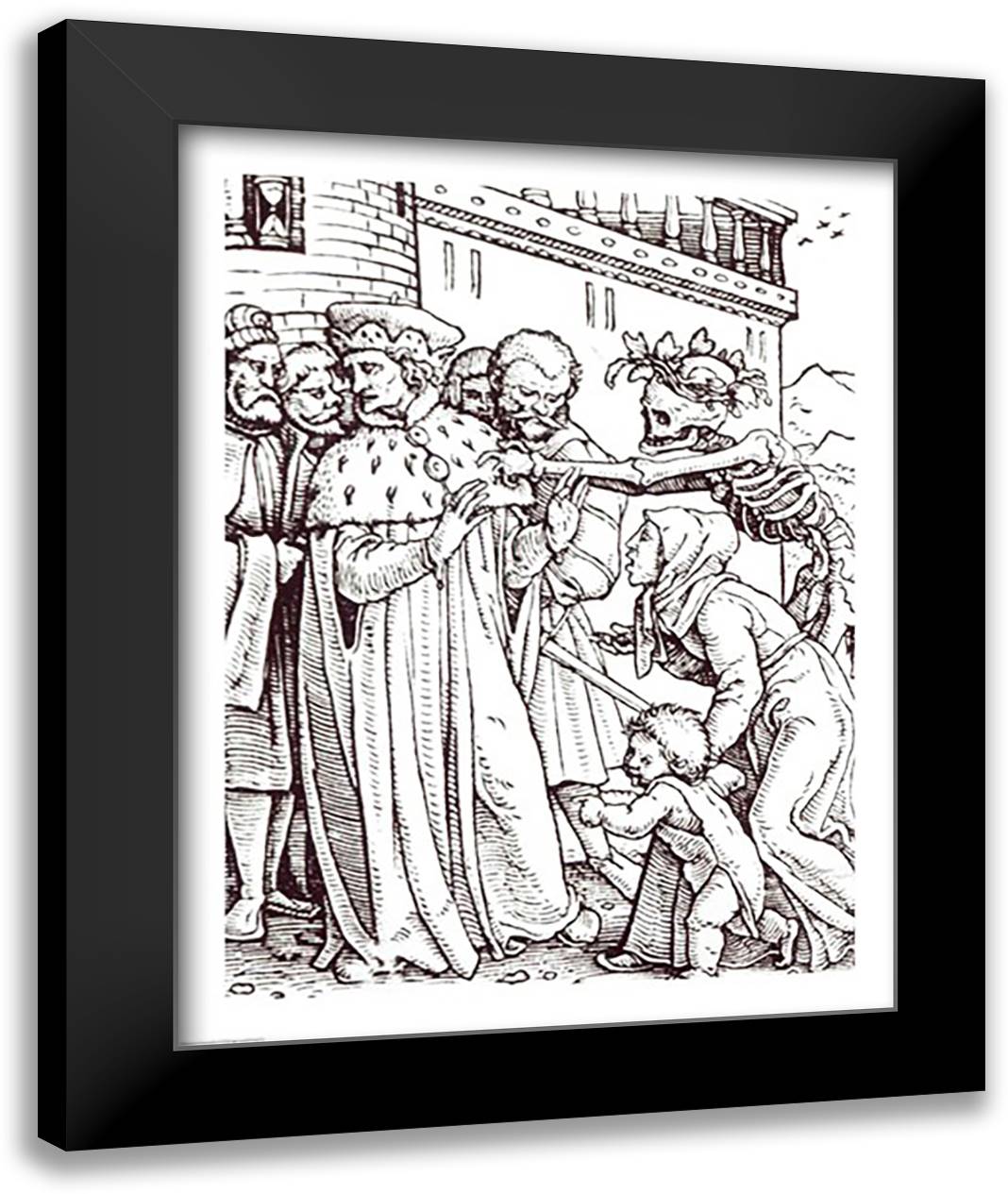 Death and the Duke 22x28 Black Modern Wood Framed Art Print Poster by Holbein, Hans