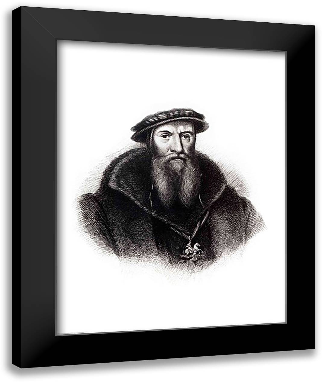 Portrait of William, First Lord Paget 22x28 Black Modern Wood Framed Art Print Poster by Holbein, Hans