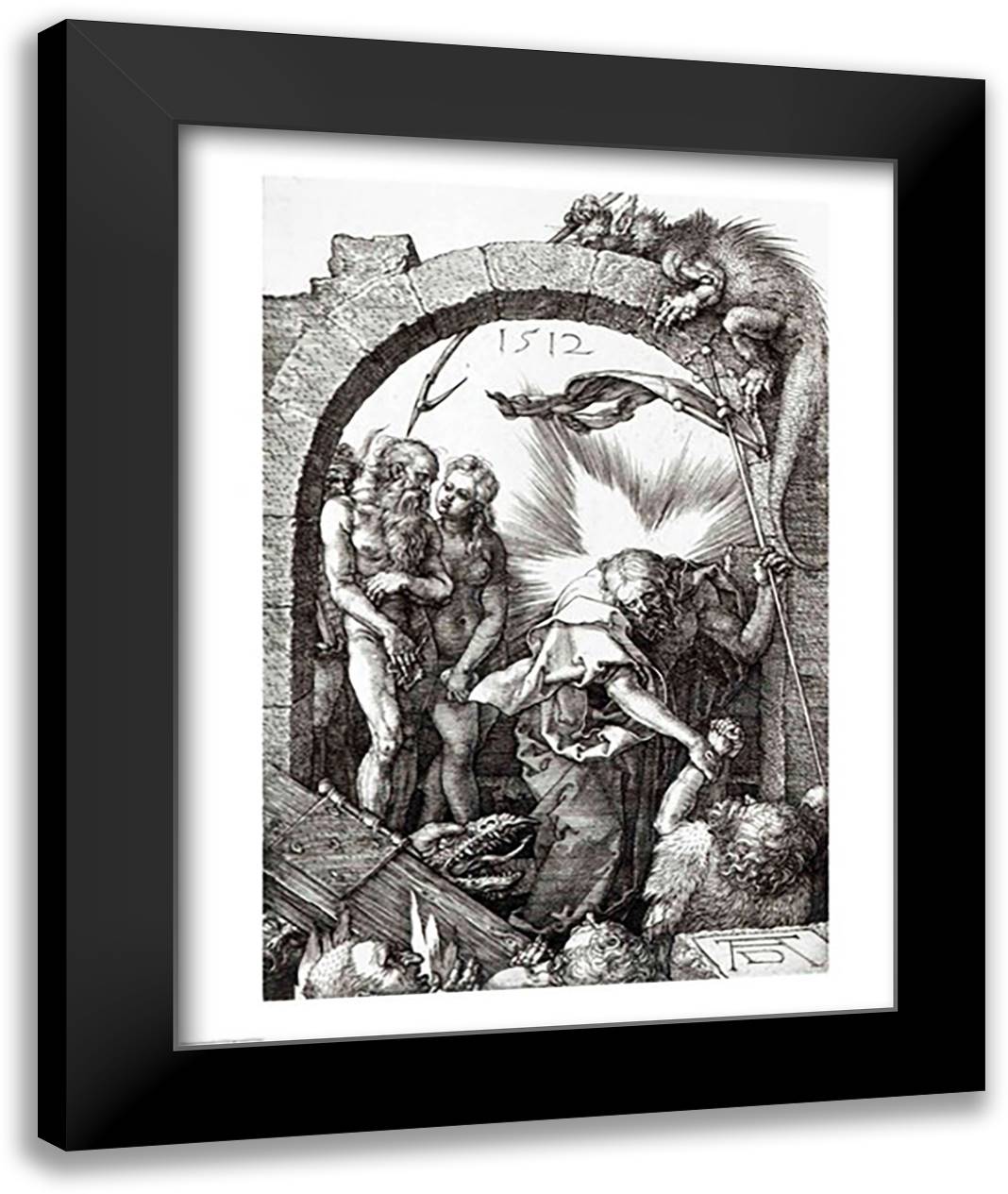 Harrowing of Hell or Christ's descent into Limbo, 1512 22x28 Black Modern Wood Framed Art Print Poster by Durer, Albrecht