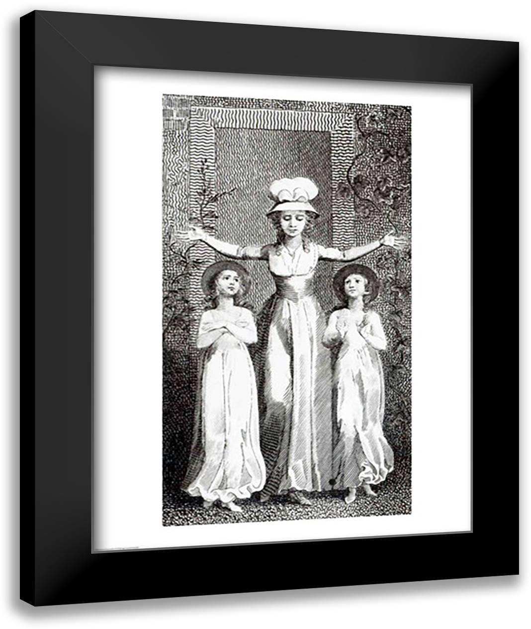 Frontispiece to 'Original Stories from Real Life' 22x28 Black Modern Wood Framed Art Print Poster by Blake, William