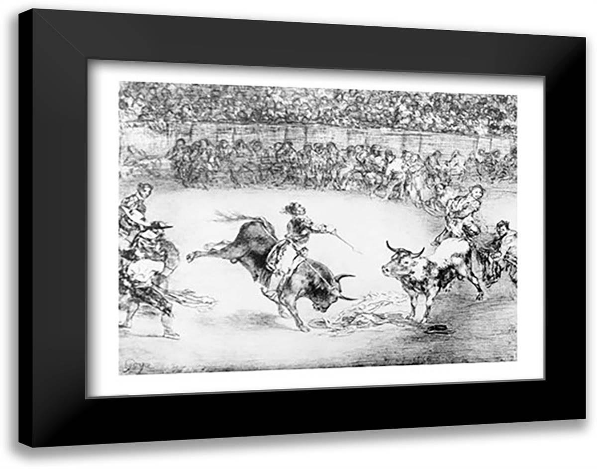 The Famous American, Mariano Ceballos, 1825 28x22 Black Modern Wood Framed Art Print Poster by Goya, Francisco De