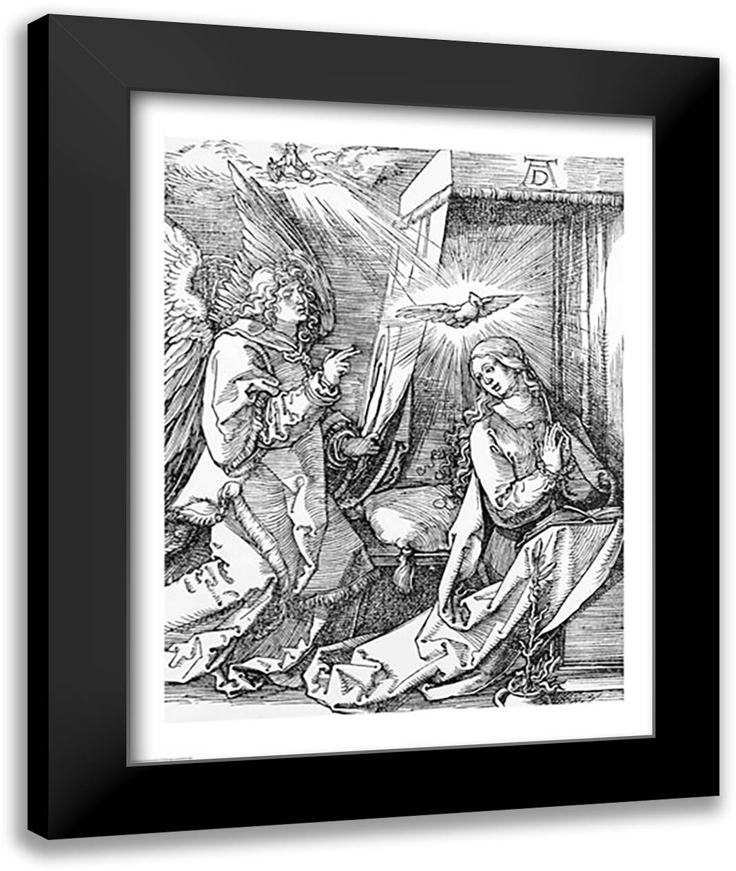 The Annunciation from the 'Small Passion' series, 1511 22x28 Black Modern Wood Framed Art Print Poster by Durer, Albrecht