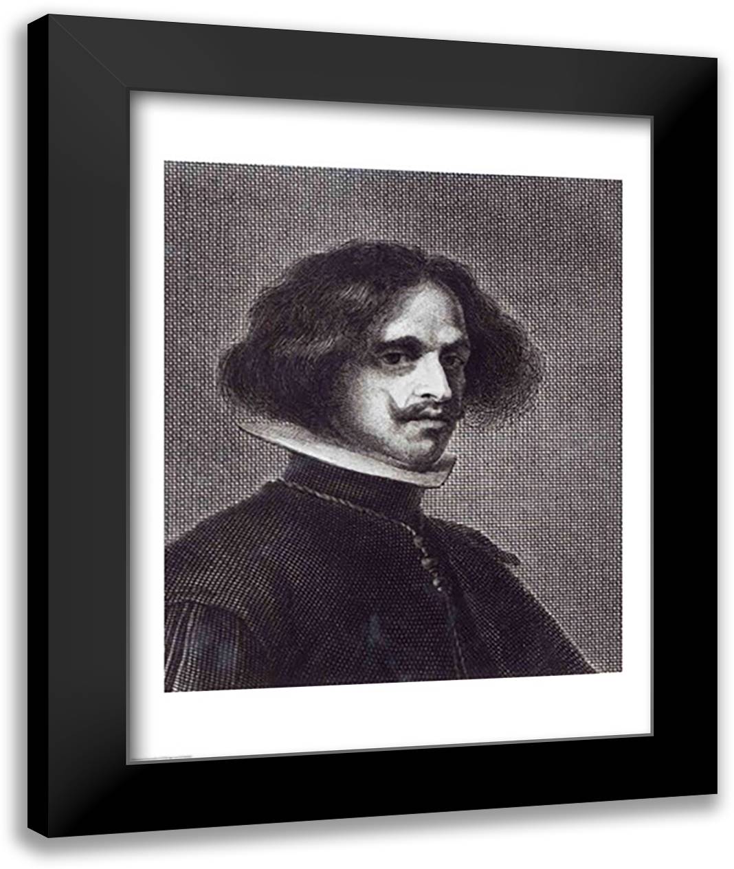 Self Portrait 22x28 Black Modern Wood Framed Art Print Poster by Velazquez, Diego